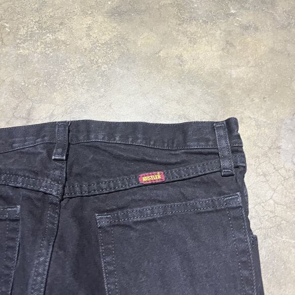 Vintage Y2k Rustler Black Straight Leg Western Jeans 30x32 - Picture 3 of 3